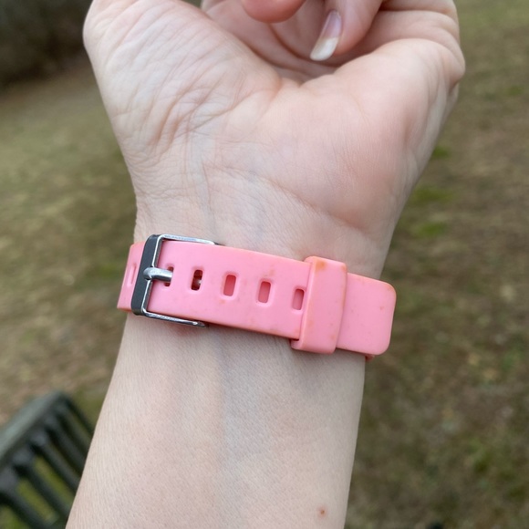 Pink digital fashion watch with day and alarm - Picture 3 of 12